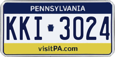 PA license plate KKI3024