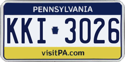 PA license plate KKI3026