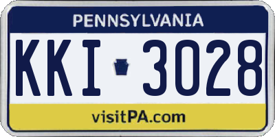 PA license plate KKI3028