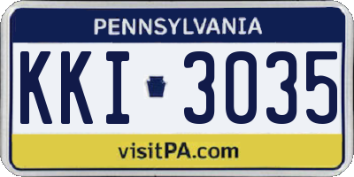 PA license plate KKI3035