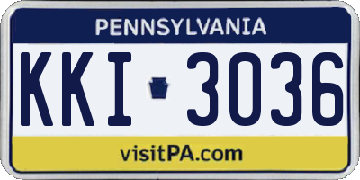 PA license plate KKI3036