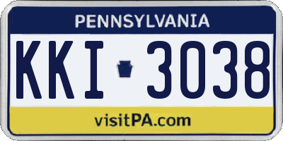 PA license plate KKI3038