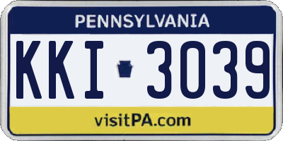 PA license plate KKI3039