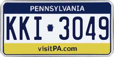 PA license plate KKI3049