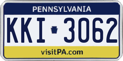 PA license plate KKI3062