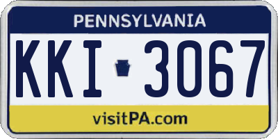 PA license plate KKI3067