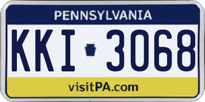 PA license plate KKI3068