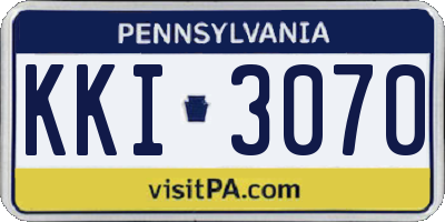 PA license plate KKI3070