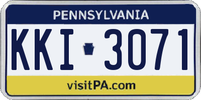 PA license plate KKI3071