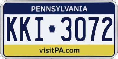 PA license plate KKI3072