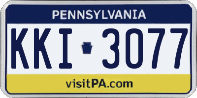 PA license plate KKI3077