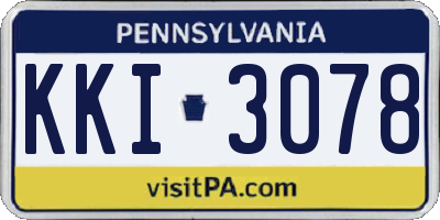PA license plate KKI3078