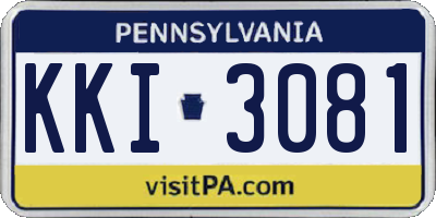 PA license plate KKI3081
