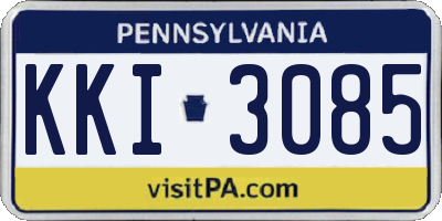 PA license plate KKI3085