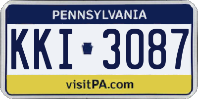 PA license plate KKI3087