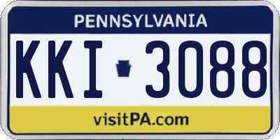 PA license plate KKI3088