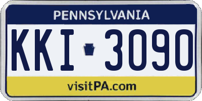 PA license plate KKI3090