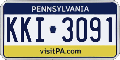 PA license plate KKI3091