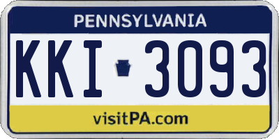 PA license plate KKI3093