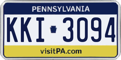 PA license plate KKI3094