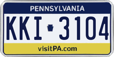 PA license plate KKI3104