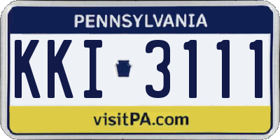 PA license plate KKI3111