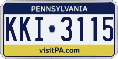PA license plate KKI3115