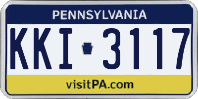 PA license plate KKI3117