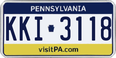 PA license plate KKI3118