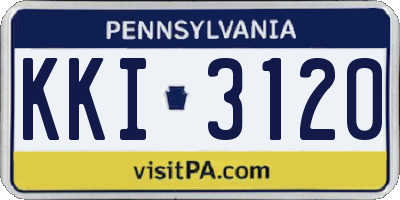 PA license plate KKI3120
