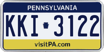 PA license plate KKI3122