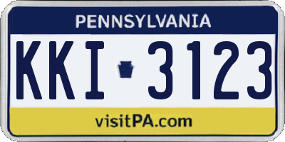 PA license plate KKI3123