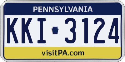 PA license plate KKI3124