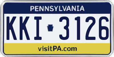 PA license plate KKI3126