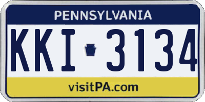 PA license plate KKI3134
