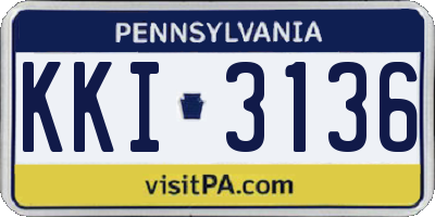 PA license plate KKI3136