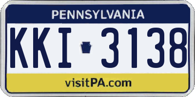 PA license plate KKI3138