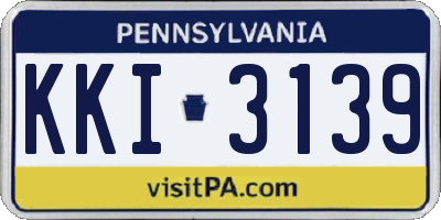 PA license plate KKI3139