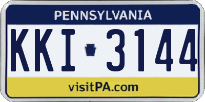 PA license plate KKI3144