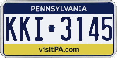 PA license plate KKI3145