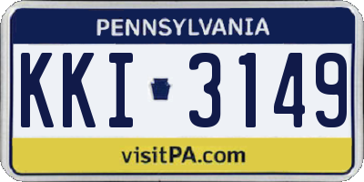 PA license plate KKI3149