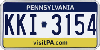 PA license plate KKI3154
