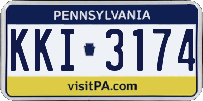 PA license plate KKI3174