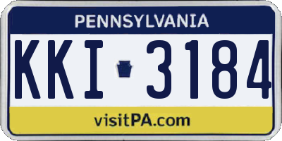 PA license plate KKI3184