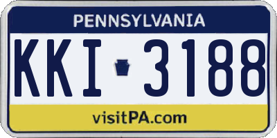 PA license plate KKI3188