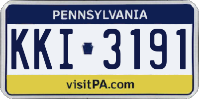 PA license plate KKI3191