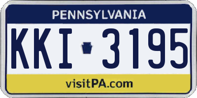 PA license plate KKI3195