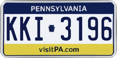 PA license plate KKI3196