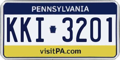 PA license plate KKI3201