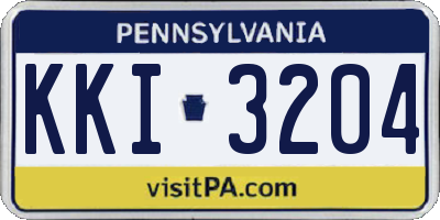 PA license plate KKI3204